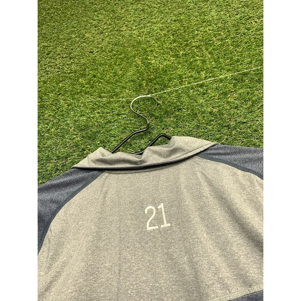 New England Patriots 1/4 Zip Mens Large Grey Pullover Windshirt Baseball Mizuno